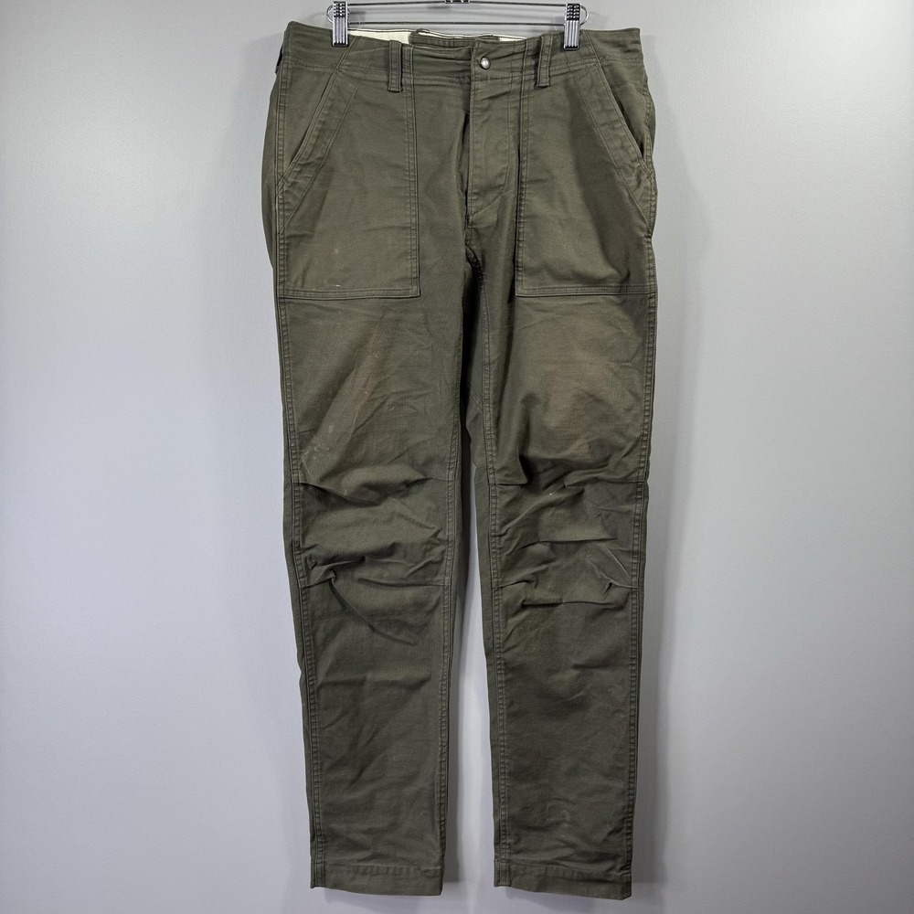 Relwen Cargo Pants Mens 30x32 Green Canvas Workwear Utility Straight Leg